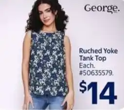 Walmart George. ruched yoke tank top offer