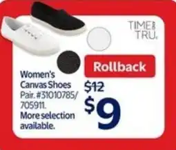 Walmart Women's canvas shoes offer