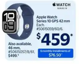 Walmart Apple Watch Series 10 GPS 42 mm offer