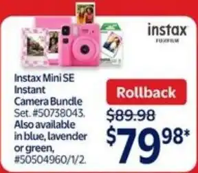 Walmart Instax mini se instant camera bundle set offer