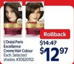 Walmart L'oréal paris excellence creme hair colour offer