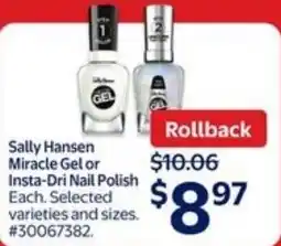 Walmart Sally hansen miracle gel or insta-dri nail polish offer