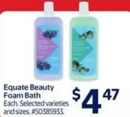 Walmart Equate beauty foam bath offer