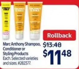Walmart Marc anthony shampoo, conditioner or styling products offer