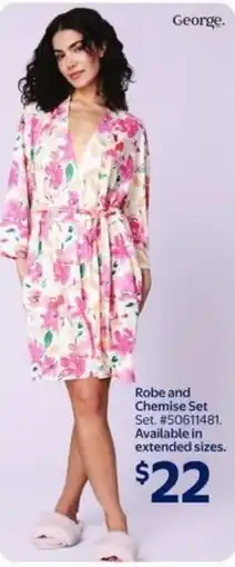 Walmart George. robe and chemise set offer