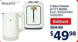 Walmart Beautiful 2-slice toaster or kettle offer