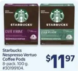 Walmart Starbucks nespresso vertuo coffee pods offer