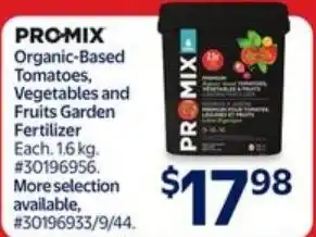 Walmart Pro-mix organic-based tomatoes, vegetables and fruits garden fertilizer offer