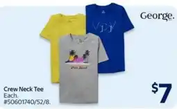 Walmart George. crew neck tee offer