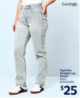 Walmart George. high rise straight leg denim offer