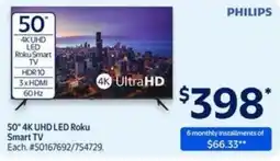 Walmart Philips 4K UHD LED Roku Smart TV offer