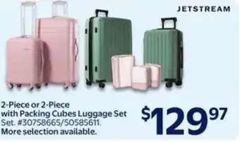 Walmart Jetstream 2-piece or 2-piece with packing cubes luggage set offer