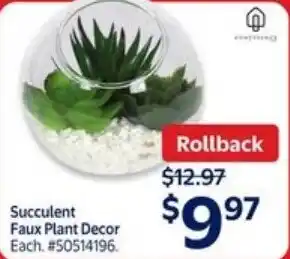 Walmart Succulent faux plant decor offer