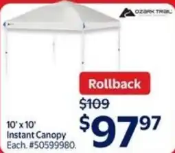 Walmart Instant canopy offer