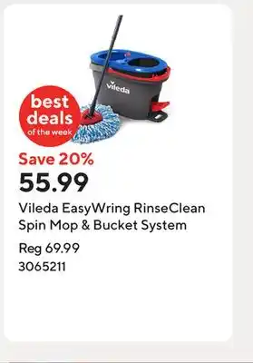 Staples Vileda EasyWring RinseClean Spin Mop & Bucket System offer