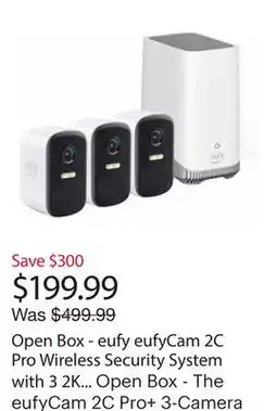 Best Buy Open Box - eufy eufyCam 2C Pro Wireless Security System with 3 2K Cameras and HomeBase 3 - White offer