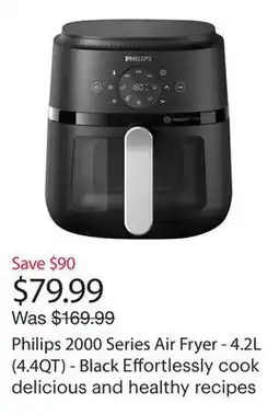 Best Buy Philips 2000 Series Air Fryer - 4.2L (4.4QT) - Black offer