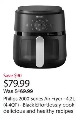Best Buy Philips 2000 Series Air Fryer - 4.2L (4.4QT) - Black offer