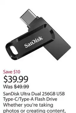 Best Buy SanDisk Ultra Dual 256GB USB Type-C/Type-A Flash Drive offer