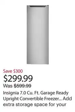 Best Buy Insignia 7.0 Cu. Ft. Garage Ready Upright Convertible Freezer (NS-UZ70SS4-C) - Only at Best Buy offer