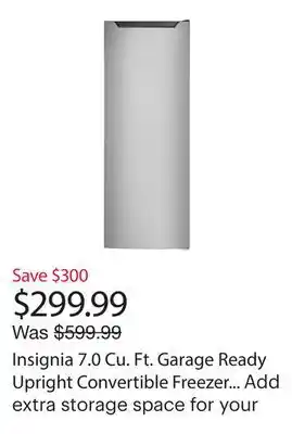 Best Buy Insignia 7.0 Cu. Ft. Garage Ready Upright Convertible Freezer (NS-UZ70SS4-C) - Only at Best Buy offer