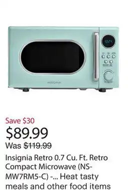 Best Buy Insignia Retro 0.7 Cu. Ft. Retro Compact Microwave (NS-MW7RM5-C) - Mint - Only at Best Buy offer