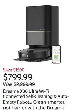 Best Buy Dreame X30 Ultra Wi-Fi Connected Self-Cleaning & Auto-Empty Robot Vacuum & Mop - Black offer
