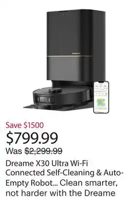 Best Buy Dreame X30 Ultra Wi-Fi Connected Self-Cleaning & Auto-Empty Robot Vacuum & Mop - Black offer