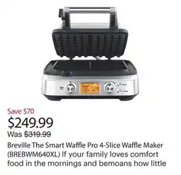 Best Buy Breville The Smart Waffle Pro 4-Slice Waffle Maker (BREBWM640XL) offer