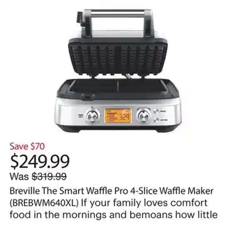 Best Buy Breville The Smart Waffle Pro 4-Slice Waffle Maker (BREBWM640XL) offer