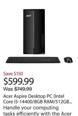 Best Buy Acer Aspire Desktop PC (Intel Core i5-14400/8GB RAM/512GB SSD/Windows 11) - Only at Best Buy offer