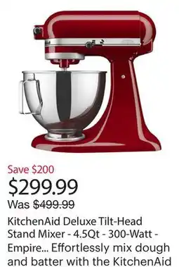 Best Buy KitchenAid Deluxe Tilt-Head Stand Mixer - 4.5Qt - 300-Watt - Empire Red - Only at Best Buy offer