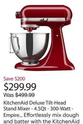 Best Buy KitchenAid Deluxe Tilt-Head Stand Mixer - 4.5Qt - 300-Watt - Empire Red - Only at Best Buy offer