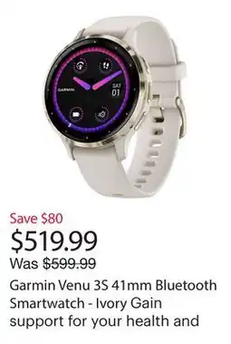 Best Buy Garmin Venu 3S 41mm Bluetooth Smartwatch - Ivory offer
