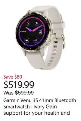 Best Buy Garmin Venu 3S 41mm Bluetooth Smartwatch - Ivory offer