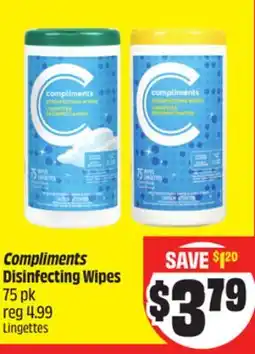 Chalo FreshCo Compliments Disinfecting Wipes 75 pk offer
