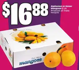 Chalo FreshCo Alphonso or Kesar Mangoes 6 pk Product of India offer