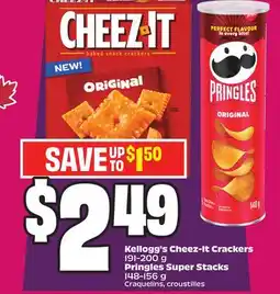 Chalo FreshCo Kellogg's Cheez-It Crackers 191-200 g Pringles Super Stacks 148-156 g offer