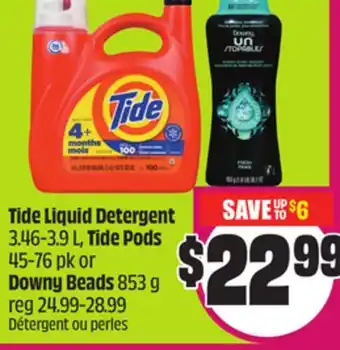 Chalo FreshCo Tide Liquid Detergent 3.46-3.9 L, Tide Pods 45-76 pk or Downy Beads 853 g offer