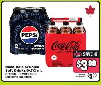 Chalo FreshCo Coca-Cola or Pepsi Soft Drinks 6x710 mL Selected Varieties offer