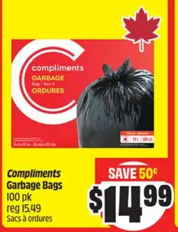 Chalo FreshCo Compliments Garbage Bags 100 pk offer