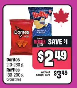 Chalo FreshCo Doritos 210-280 g Ruffles 180-200 g offer