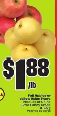 Chalo FreshCo Fuji Apples or Yellow Asian Pears Product of China Extra Fancy Grade 4.14/kg offer