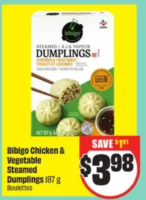 Chalo FreshCo Bibigo Chicken & Vegetable Steamed Dumplings 187 g offer