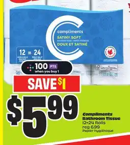 Chalo FreshCo Compliments Bathroom Tissue 12 = 24 Rolls offer