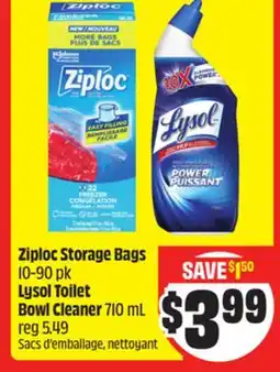 Chalo FreshCo Ziploc Storage Bags 10-90 pk Lysol Toilet Bowl Cleaner 710 mL offer
