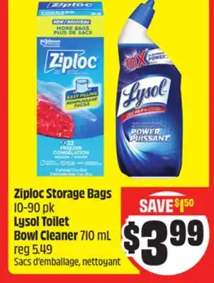 Chalo FreshCo Ziploc Storage Bags 10-90 pk Lysol Toilet Bowl Cleaner 710 mL offer