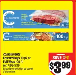 Chalo FreshCo Compliments Freezer Bags 30 pk or Foil Wrap 100 ft offer