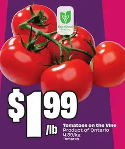 Chalo FreshCo Tomatoes on the Vine Product of Ontario 4.39/kg offer