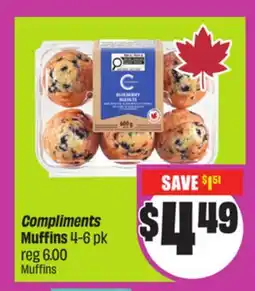 Chalo FreshCo Compliments Muffins 4-6 pk offer